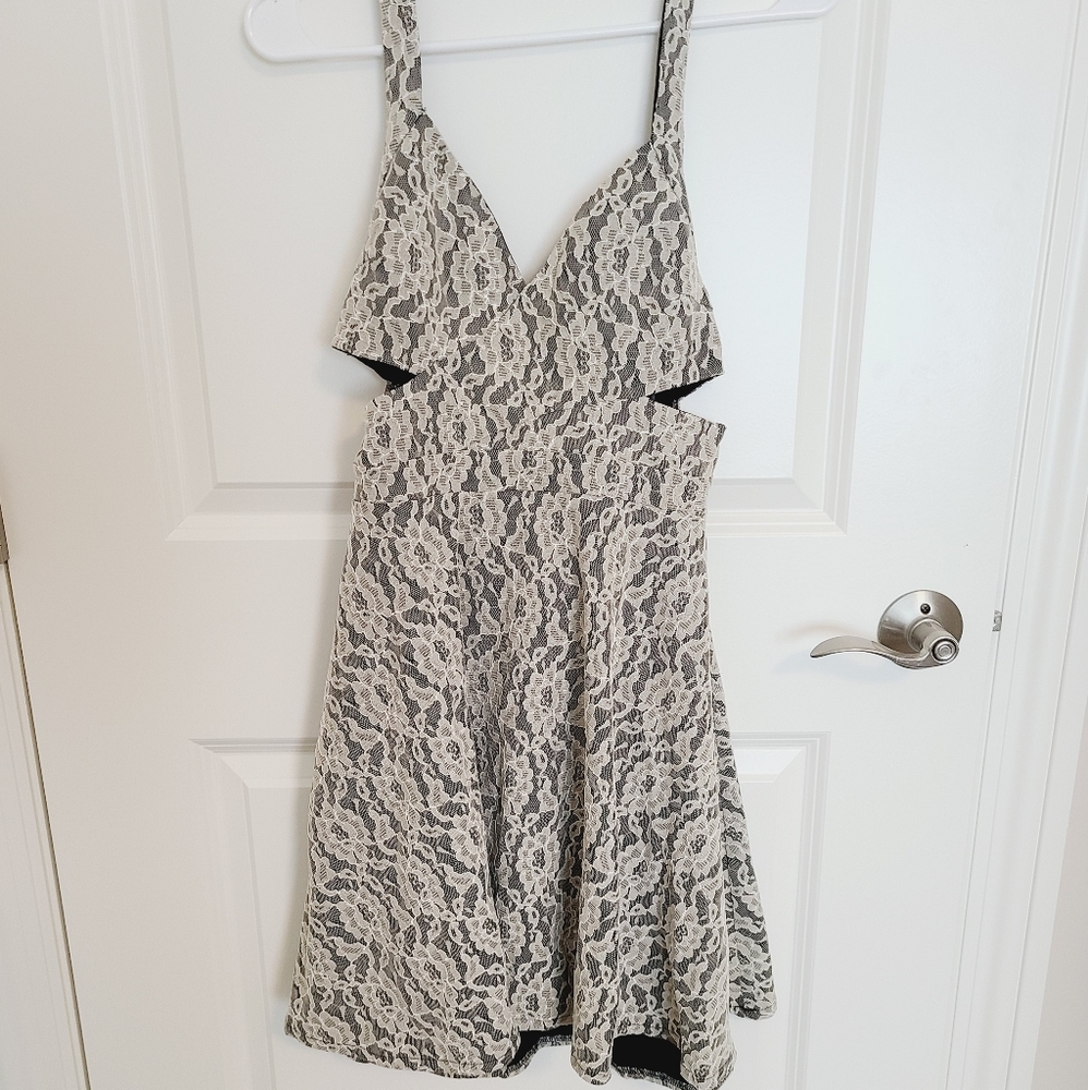 vintage inspired lace halter dress